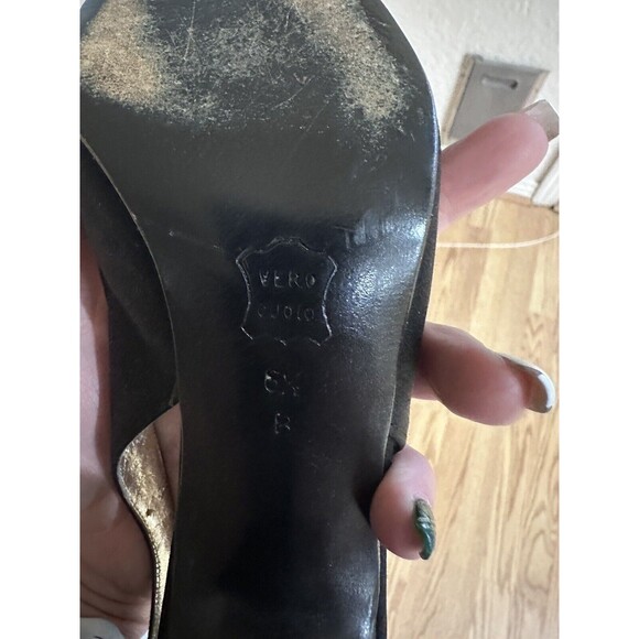 Bruno Magli Womens Pointed Toe Cone Heel Sling Backs Black Size 6.5 - Picture 6 of 8